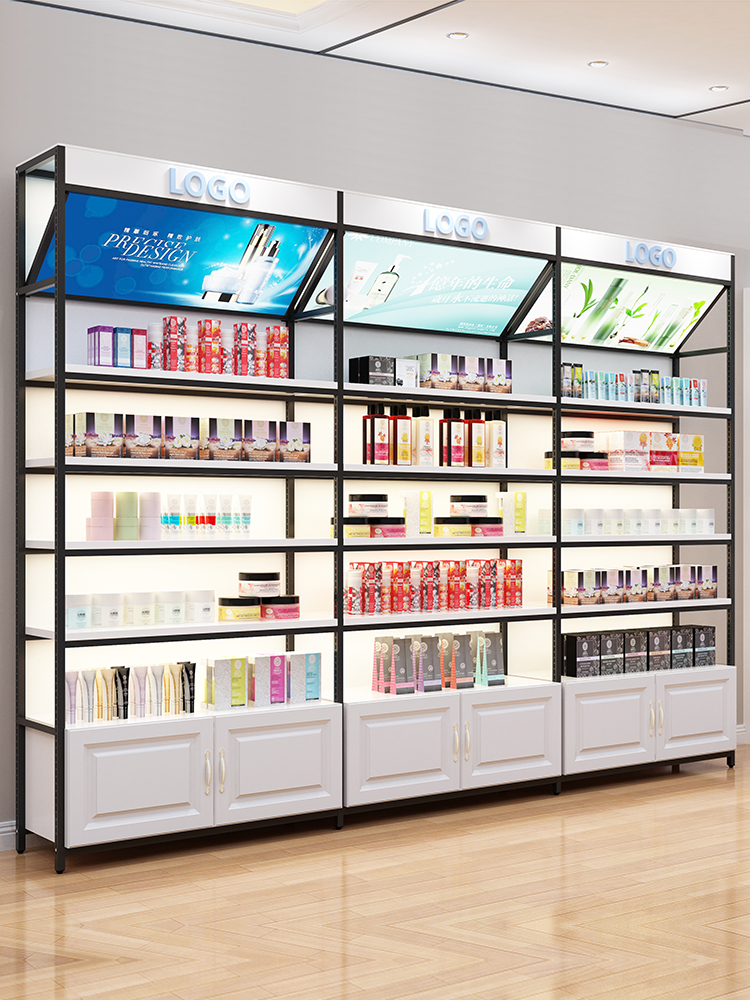 化妆品展示柜货架展示架陈列柜自由组合母婴店货柜产品展架超市架