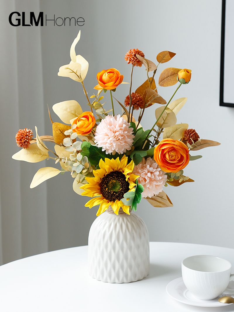 假花仿真花高级感逼真陶瓷花瓶客厅摆设餐桌摆花装饰花艺摆件高档