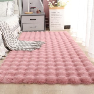 新款长毛绒地毯ins北欧风卧室床边简约地垫仿羊毛橱窗装饰垫坐垫