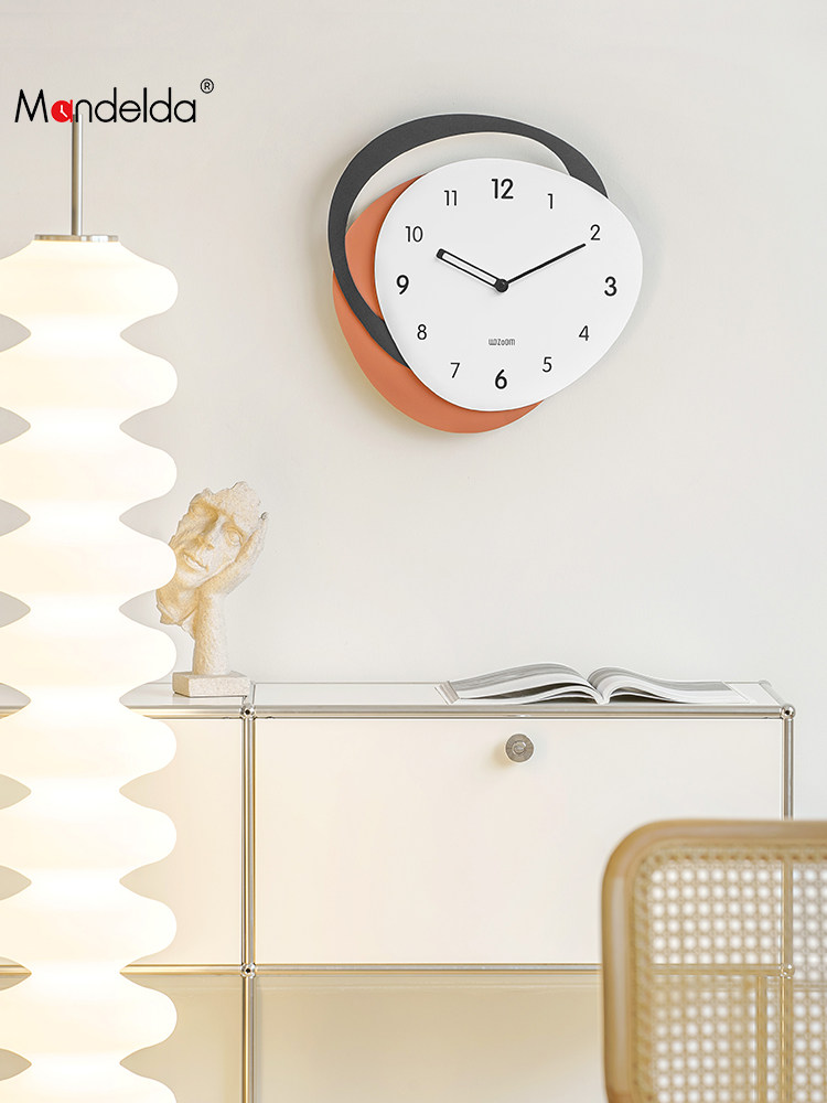 Mandelda免打孔客厅挂墙时钟2025新款现代创意钟表家用简约挂钟,家居饰品,挂钟,淘宝优惠券,粉丝福利购,淘宝优惠卷