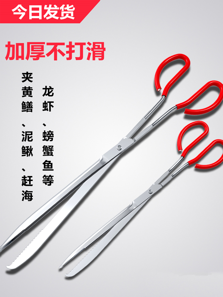 不锈钢黄鳝夹子鳝鱼夹泥鳅螃蟹钳子防滑防脱抓捉专用工具赶海神器