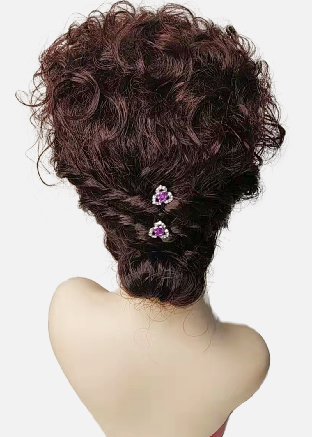 新中国女人味假发东方中老年假发中长发盘真发造型羊毛卷中长假发