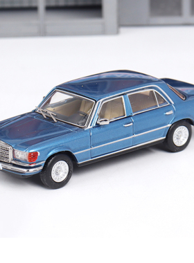 高档奔驰450SEL W116 Maxwell及物 1:64 奔驰S级五代仿真合金汽车