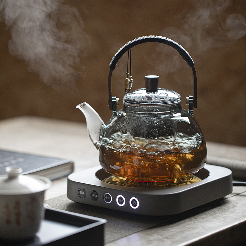 草木祠 超薄小型电陶炉煮茶壶玻璃耐高温家用小型养生花茶煮茶炉