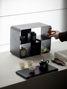 草木祠铁艺茶棚茶室桌面茶具茶壶收纳展示架博古架置物架侘寂杯架