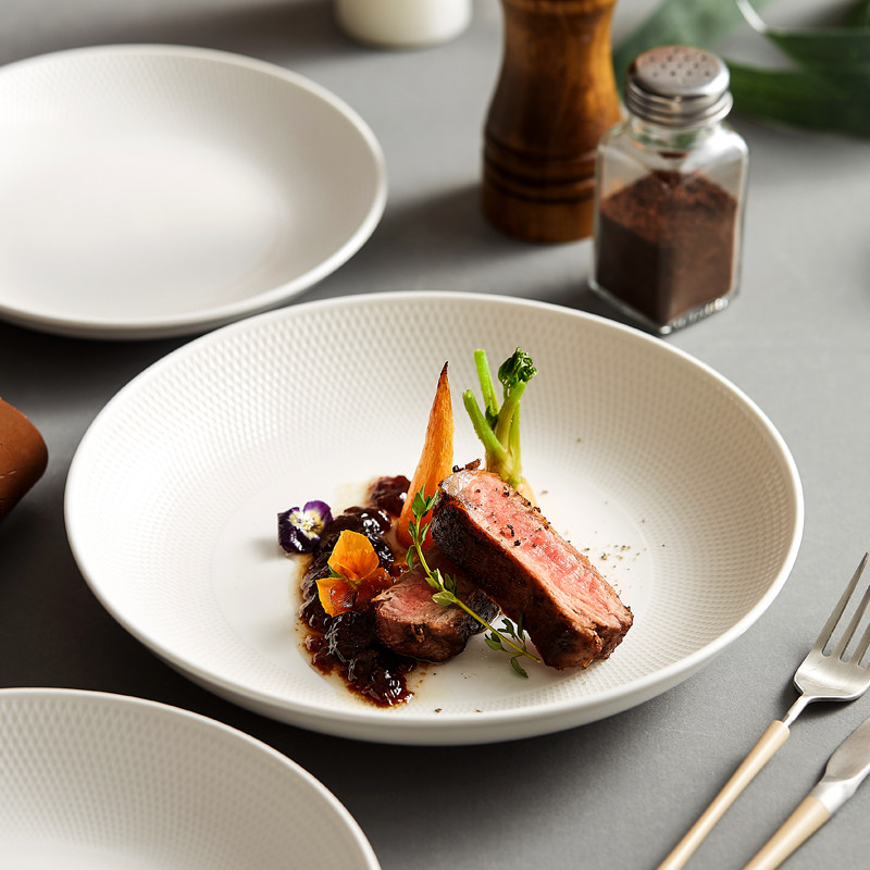 高级感深盘子菜盘碟子家用创意炒菜酒店餐具高档特色陶瓷餐厅餐盘,餐饮具,盘,淘宝优惠券,粉丝福利购,淘宝优惠卷