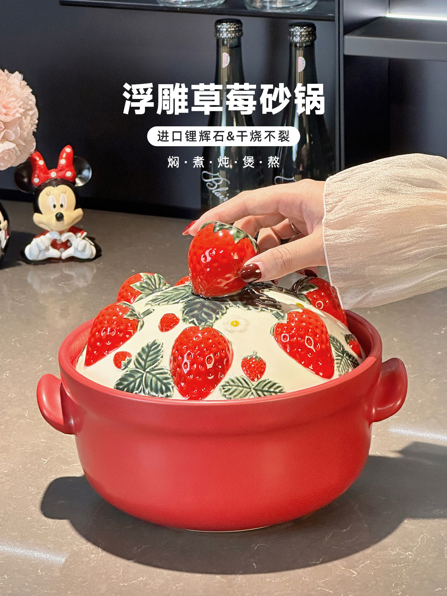 创意砂锅耐高温干烧不裂家用高颜值煲汤锅炖锅陶瓷锅燃气灶专用