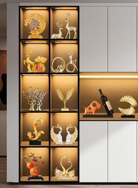 现代轻奢摆件家居客厅酒柜电视柜装饰品欧式创意玄关桌面摆件乔迁