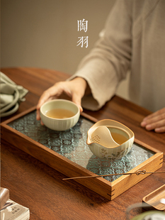 秘黄汝窑快客杯户外旅行茶具一壶一杯户外便携式陶瓷功夫茶具防烫