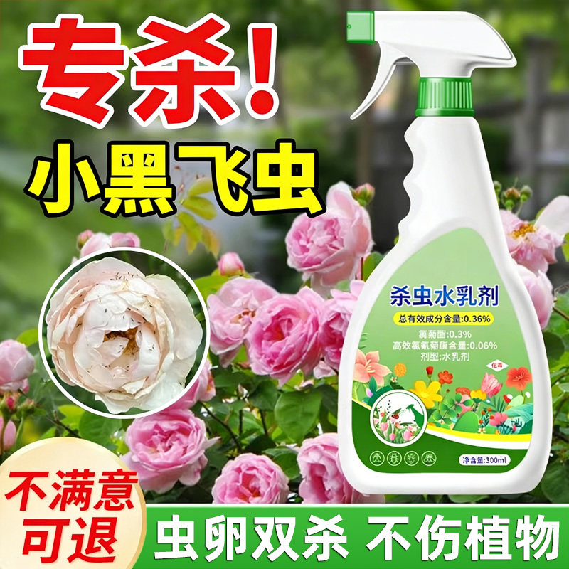 小黑飞水乳杀虫剂小飞虫花卉除虫剂灭土壤植物专杀非室内家用草花