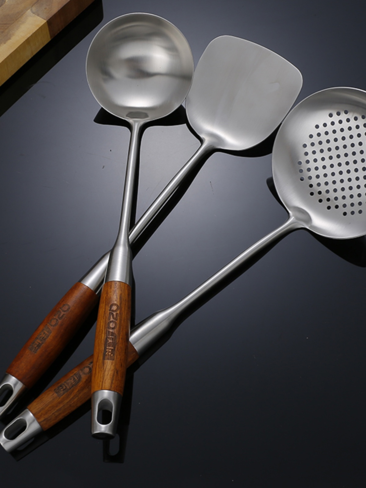 庆展304不锈钢锅铲锅勺漏勺家用炒菜铲子厨房面捞饭勺子厨具套装