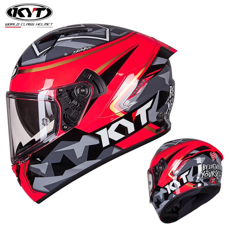新款KYT摩托车头盔冬季男女士双镜片全盔超级奶爸机车四季防雾安