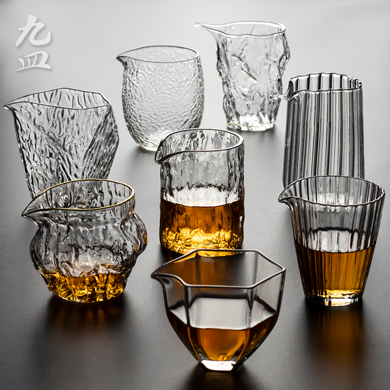 九皿玻璃公道杯 公杯茶漏套装 加厚耐热茶海分茶器装茶器茶具配件