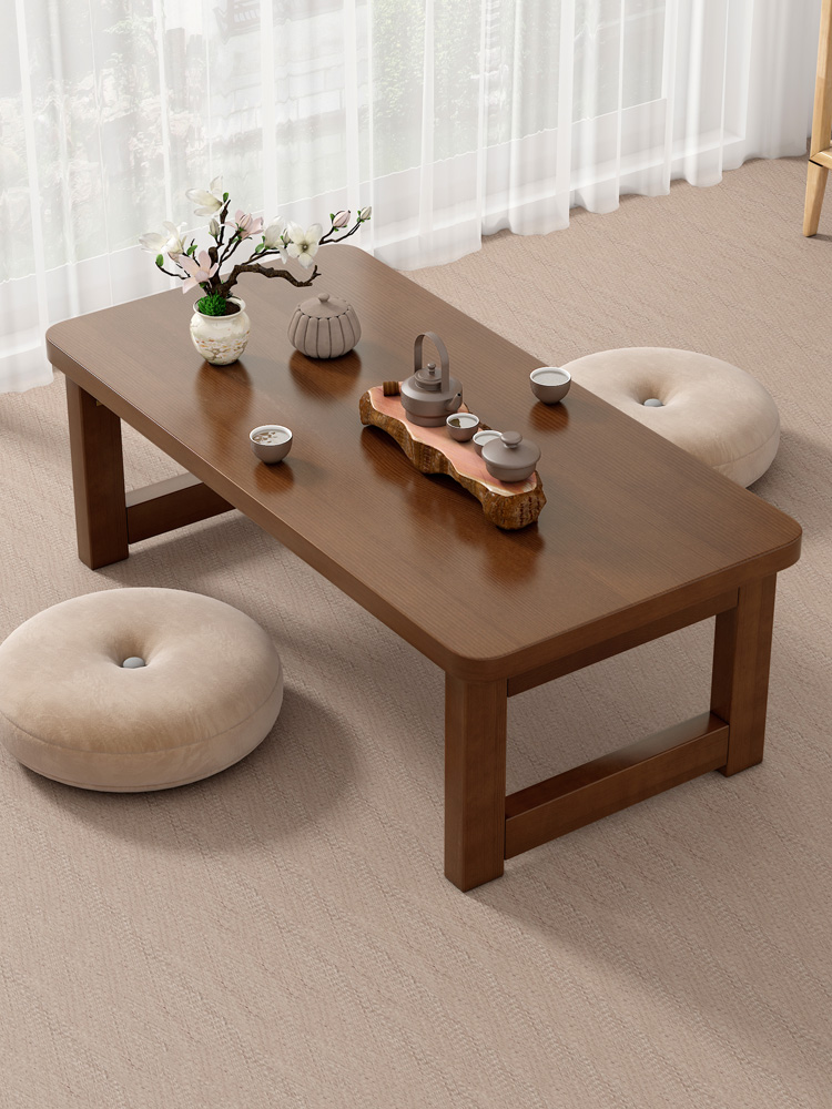 实木飘窗小桌子可折叠炕桌家用榻榻米小茶几床上吃饭学习坐地矮桌