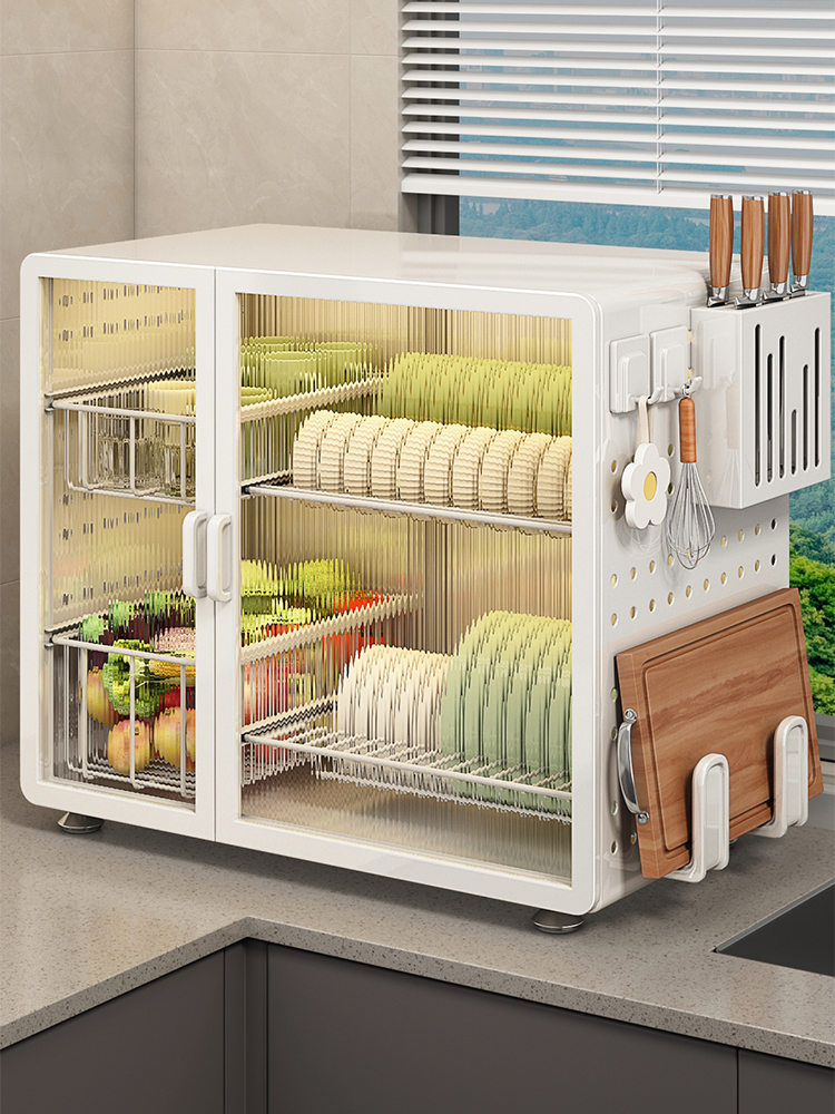 优勤碗柜沥水置物架厨房家用台面多功能放碗筷盘餐具盒碗碟收纳架