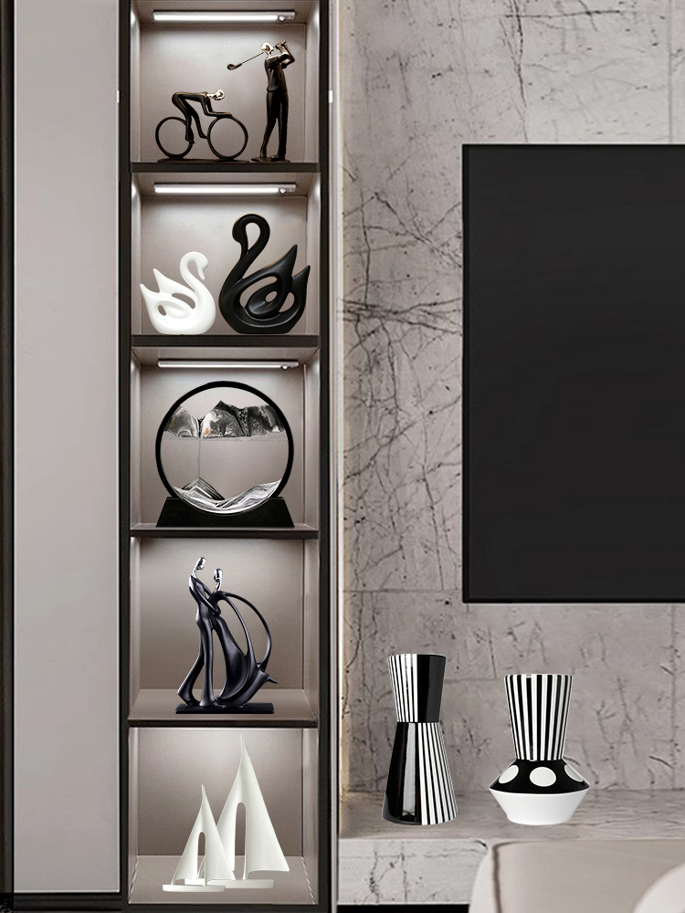 现代简约酒柜套装样板间软装客厅电视柜餐边柜装饰品摆件家居饰品