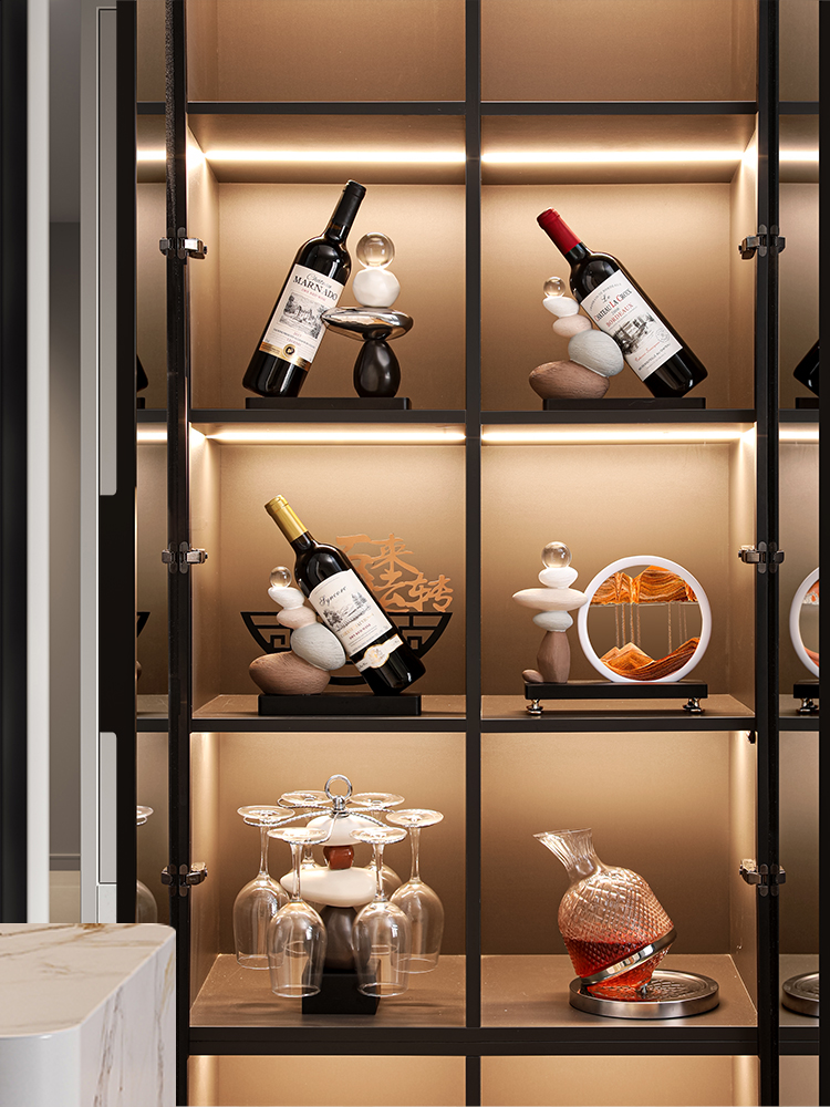 海贝海时来运转红酒架酒柜装饰品摆件轻奢高档电视餐边柜家居客厅