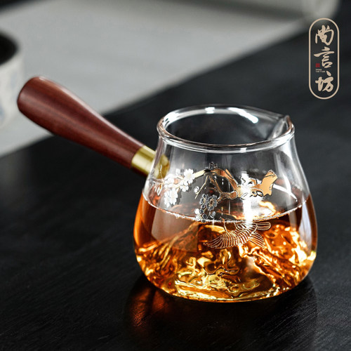 玻璃公道杯防烫侧把分茶壶家用高档大容量分茶器公杯单个加厚茶海