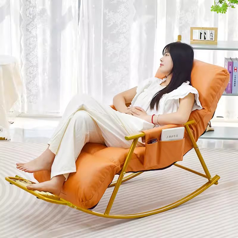 摇椅躺椅单人阳台懒人沙发椅休闲午睡椅可折叠可躺可睡家用摇摇椅
