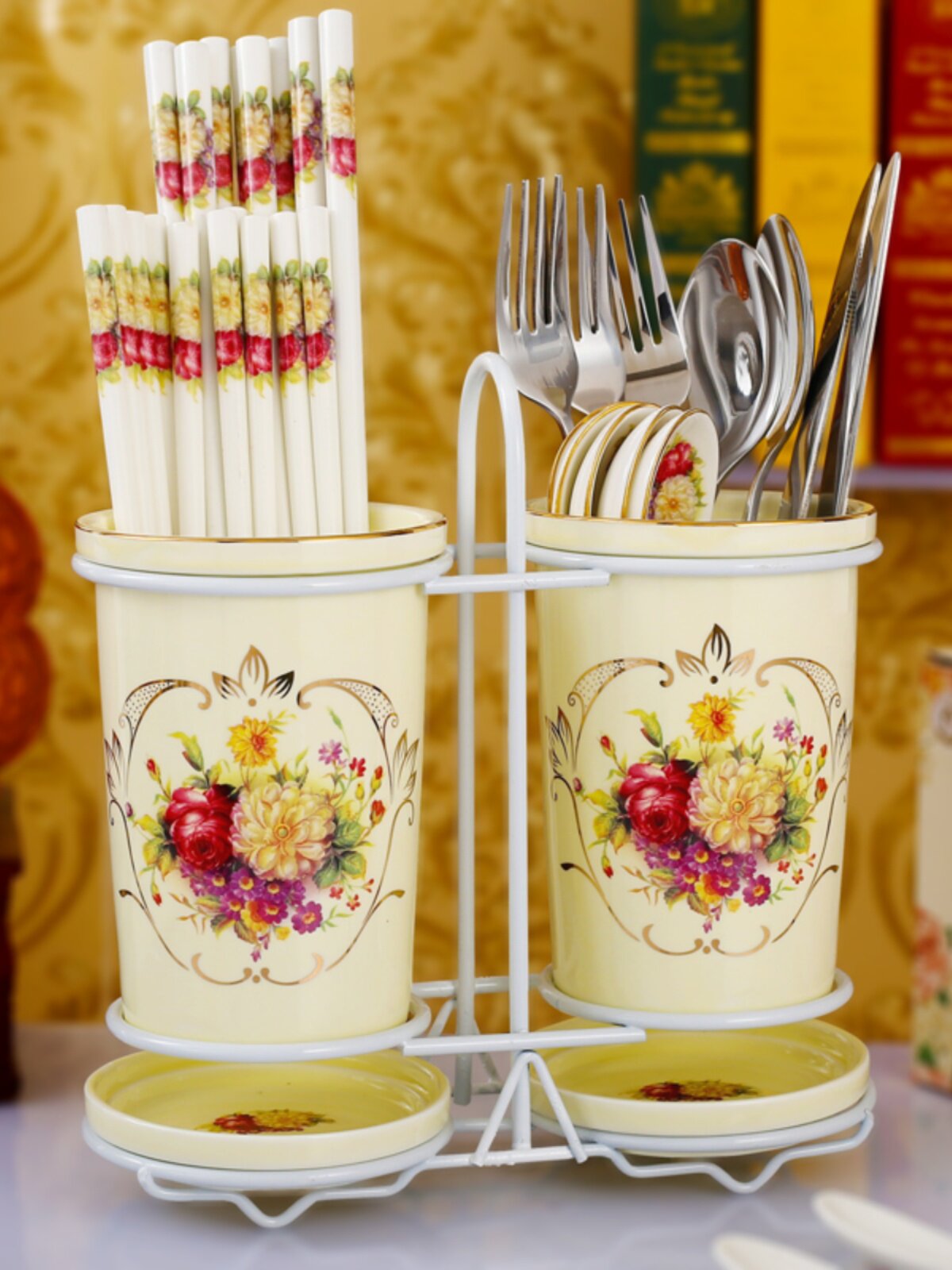 筷子筒立式挂式筷笼子陶瓷沥水创意防霉家用筷筒厨房架子收纳盒