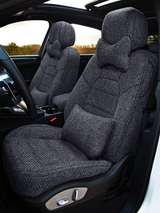 私人订制汽车座套四季 棉麻布艺座椅套男 亚麻全包围专用坐垫套新款