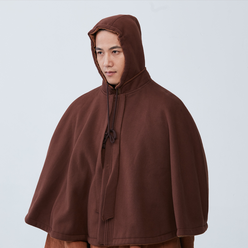 新慈缘秋冬季打坐披风禅修双面保暖僧服带帽子男女款居士服观音斗