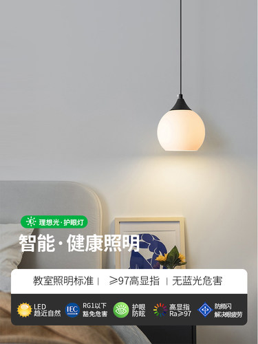 大观花园床头吊灯现代休闲卧室灯2025新创意床头灯小吊灯485K