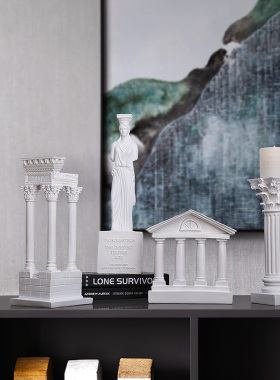 希腊古城神庙建筑模型装饰摆件家居客厅博古架办公室树脂雕塑摆设