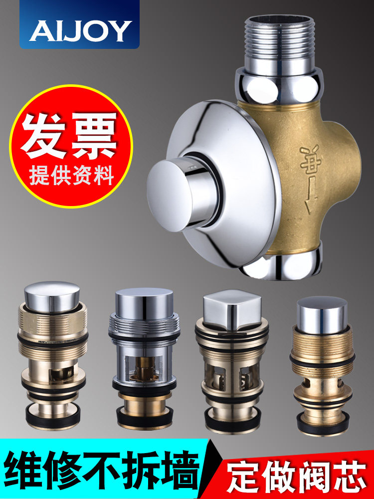 冲水阀手按式延时阀大便卫生间暗装蹲便器阀芯配件便池冲洗阀厕所