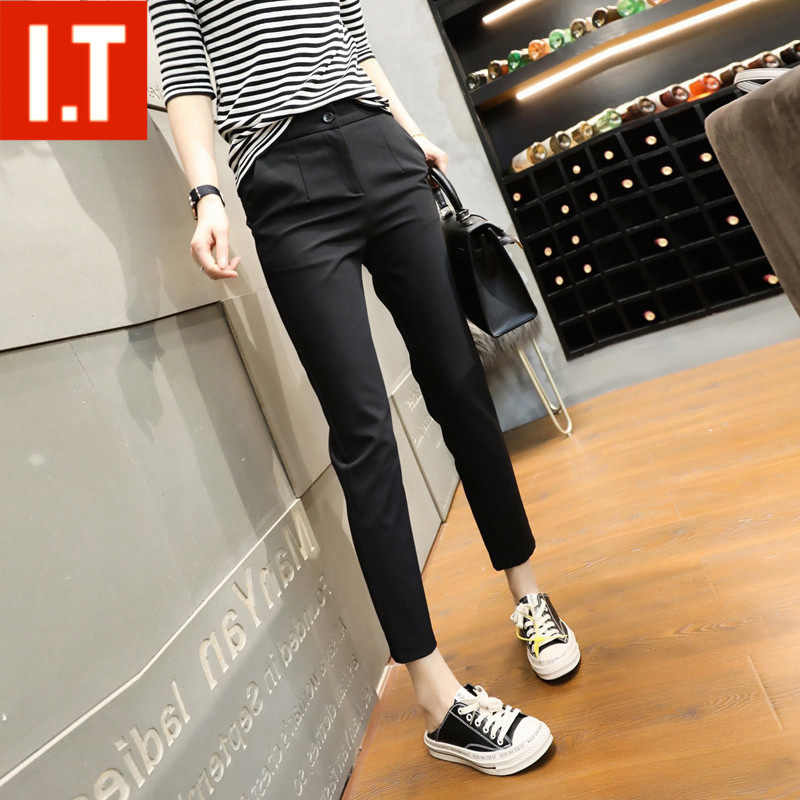 西装裤女裤九分黑色2026春夏新款直筒职业显瘦休闲小脚秋烟管西裤