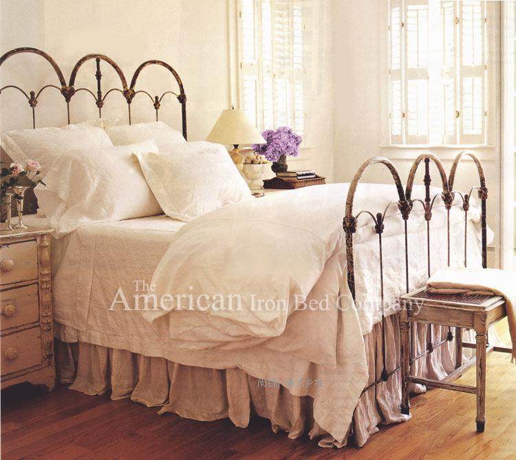 欧式复古铁艺床1.5米1.8米单人双人床 公主铁艺床 铁架床婚庆床