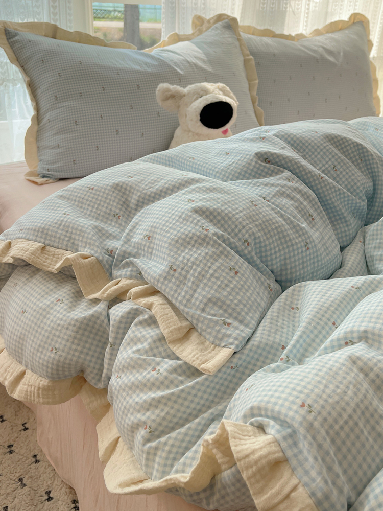 新疆包邮床上四件套2025新款非纯棉全棉四季款1米5床单被套宿舍花