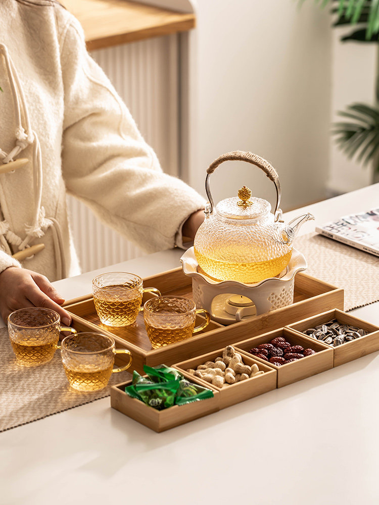 日式玻璃花茶壶套装家用蜡烛温茶炉加热底座煮茶壶下午茶具养生壶,餐饮具,茶壶,淘宝优惠券,粉丝福利购,淘宝优惠卷