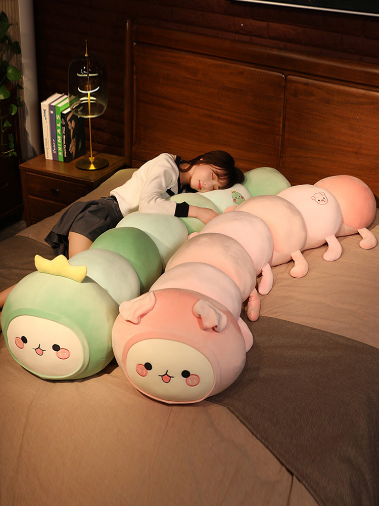 可爱毛毛虫抱枕长条枕头玩偶床头靠垫女生夹腿睡觉专用公仔床上