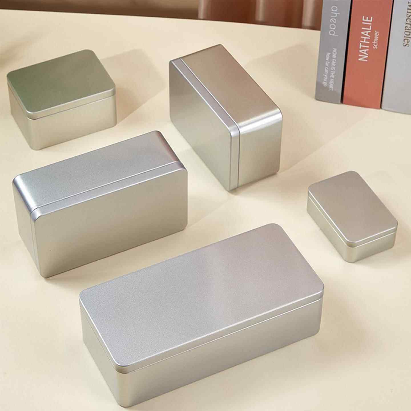 加厚马口铁盒子磨砂长方形大号金属收纳盒茶叶罐子杂物首饰包装盒