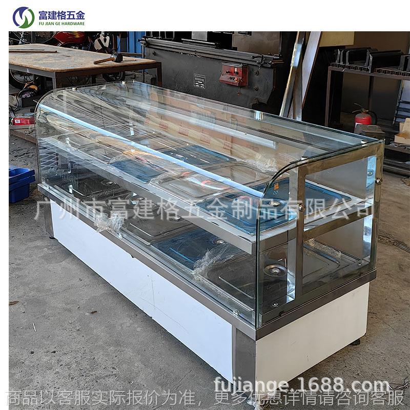 玻璃罩电加热快餐车保温售饭台快餐商用蒸菜台汤池粥桶学校饭堂