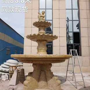 花钵 欧式 大型水钵 凉亭 喷水池 风水球 黄金麻喷泉