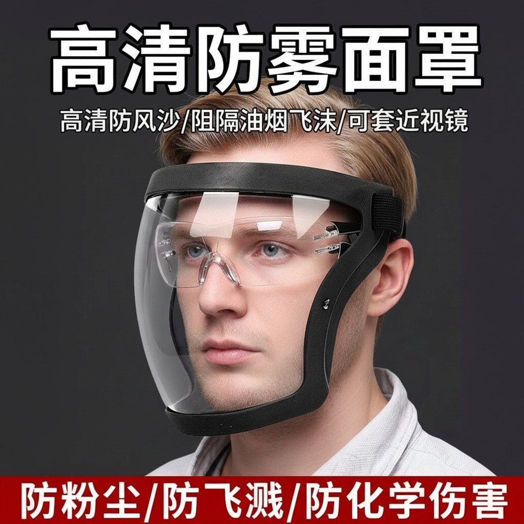 护目镜劳保防雾防飞尘不起雾防护面罩骑行防风沙飞溅工业电焊专用