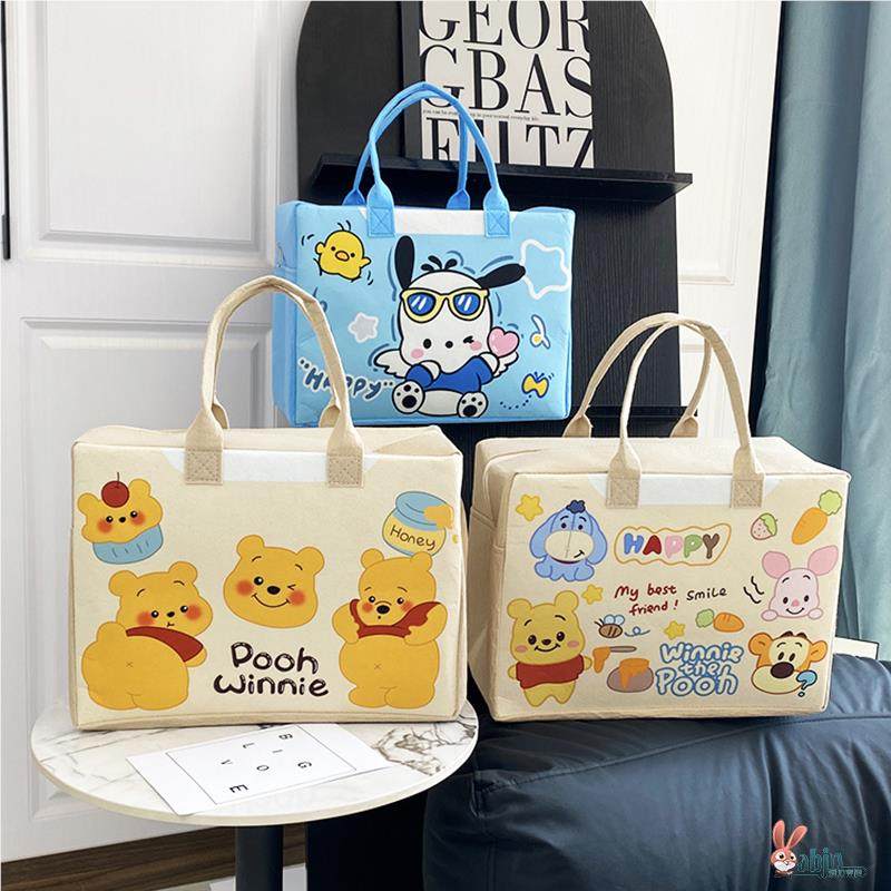 新款卡通毛毡包手提包旅行包收纳袋可爱时尚学生行李箱超大手提袋