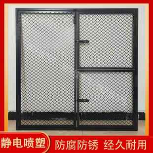 定制家用铁门庭院门猫笼门单门镂空铁门遮挡铁丝菱形铁网格网加厚