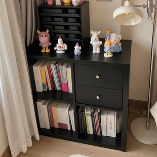 实木收纳柜卡莱克格子柜飘窗矮柜卧室床边置物柜学生书柜储物柜子