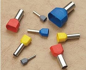 双线管型预绝缘端头LD4 冷压接线端子TE7508 两根0.75平方 1000只