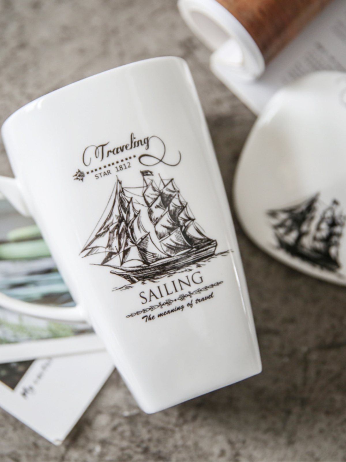 大容量杯子陶瓷带盖勺创意骨瓷马克杯简约北欧ins情侣喝水杯男女