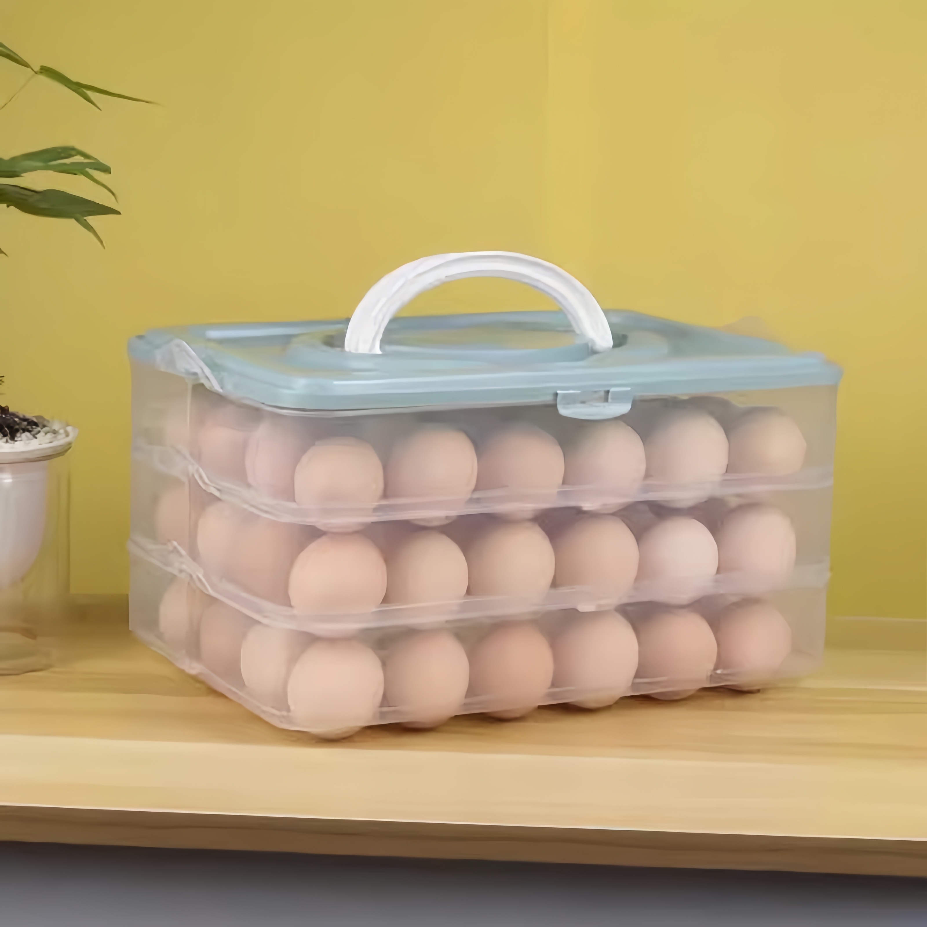 鸡蛋收纳盒的冰箱专用防摔厨房食品保鲜装鸡蛋储物盒子托装蛋神器