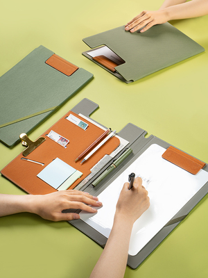 多功能皮质磁吸文件夹a4白板可擦销售谈单夹洽谈本谈判夹设计师谈