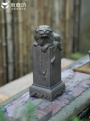 水磨坊吉祥瑞兽狻猊桌面摆件书房氛围布置办公室客厅玄关装饰摆设