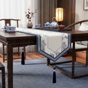 禅意桌旗茶桌垫布长条茶台桌布客厅茶桌茶旗禅意茶室防水茶席盖布