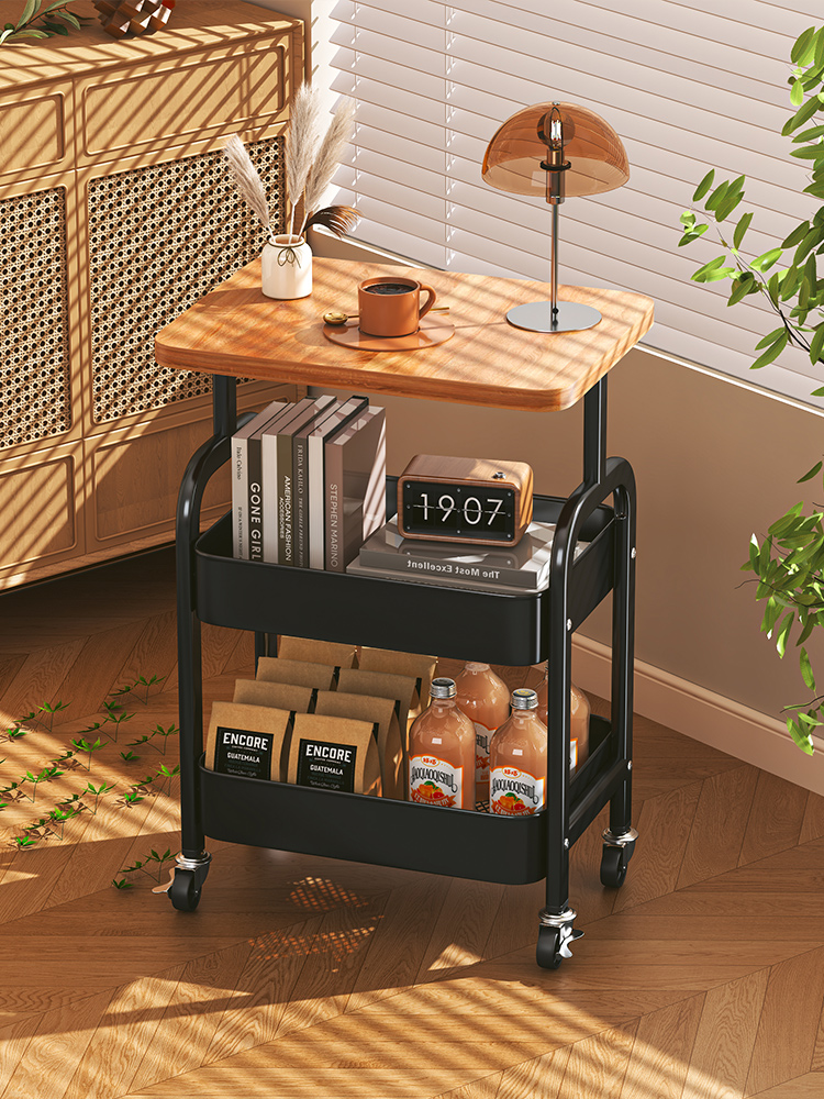 中古可移动茶几小推车置物架家用客厅卧室床头小桌子沙发边几边柜