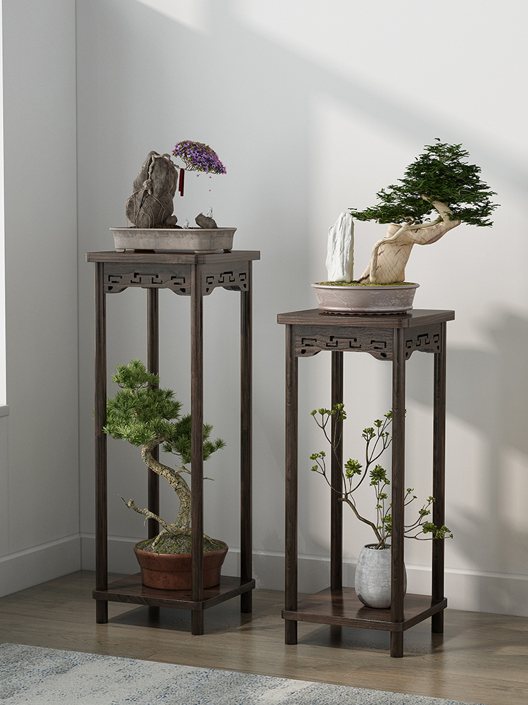 茶几实木边几角几中式实木茶台仿古小茶桌轻奢博古架摆件架玄关柜