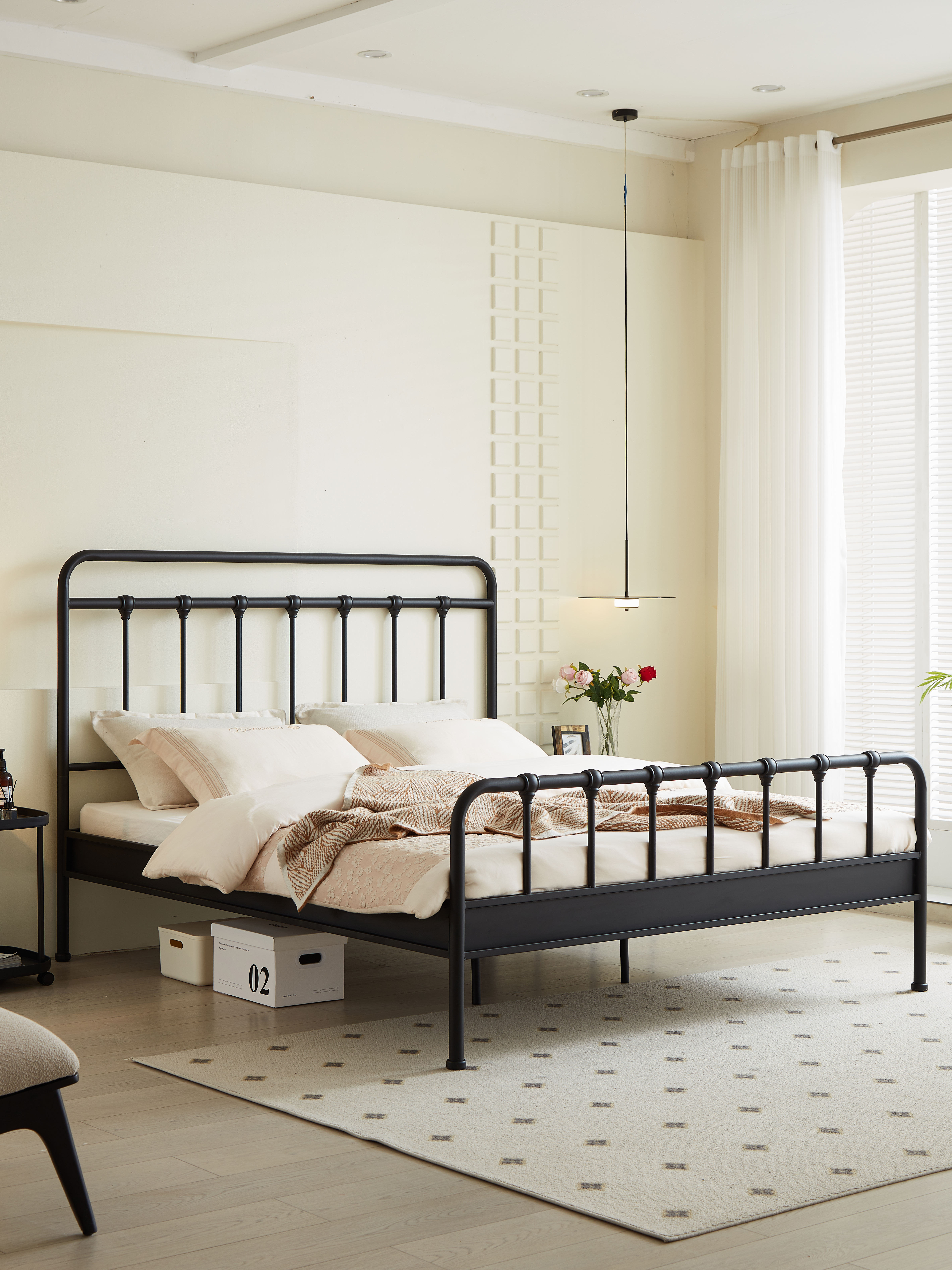 夏尔诺纯铁床铁艺床双人床简约现代复古风加厚加粗儿童床孕妇床,住宅家具,铁艺/钢木床,淘宝优惠券,粉丝福利购,淘宝优惠卷